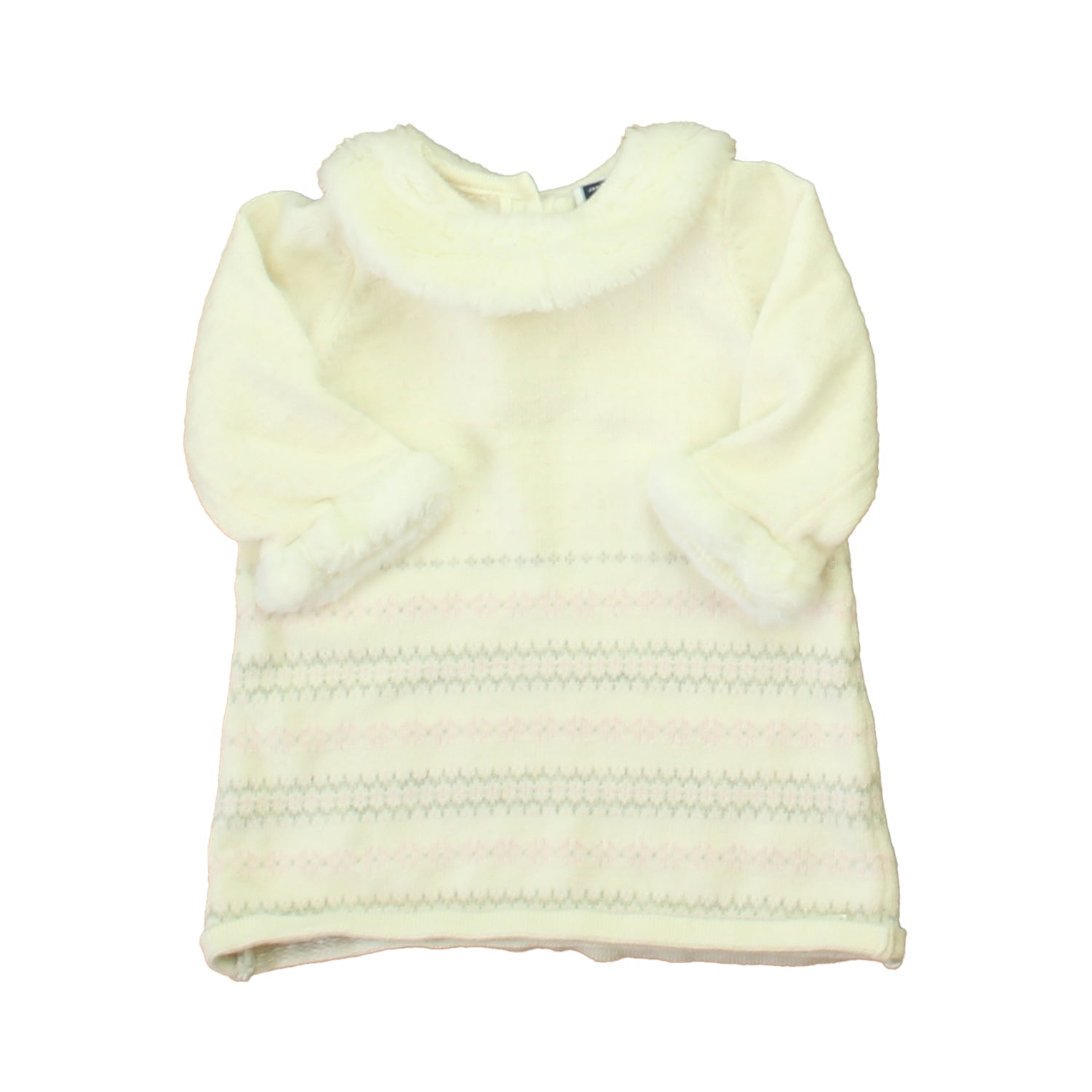 Janie and Jack Mädchen Elfenbein – Rosa – Grau Pullover Kleid