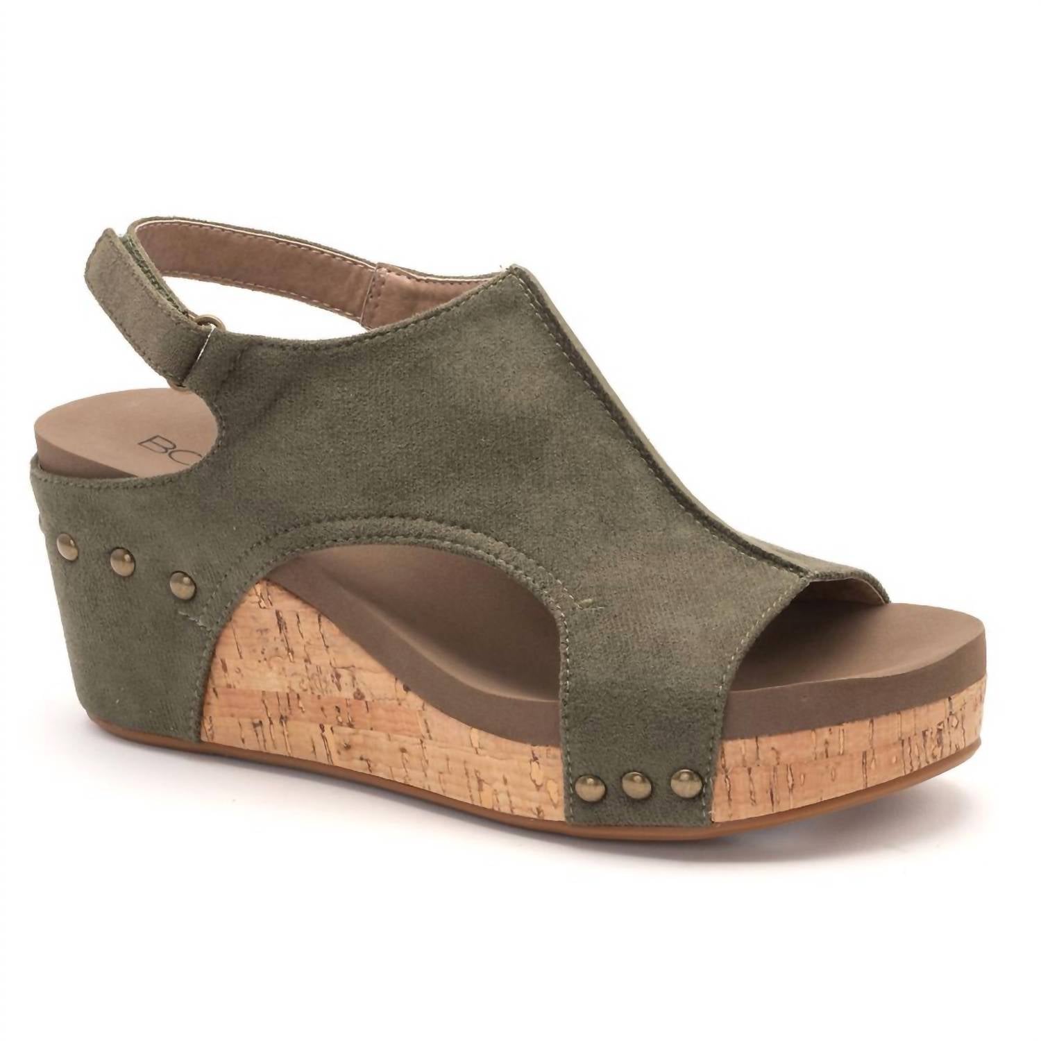 Damen Sandalen mit Keilabsatz aus Veloursleder
