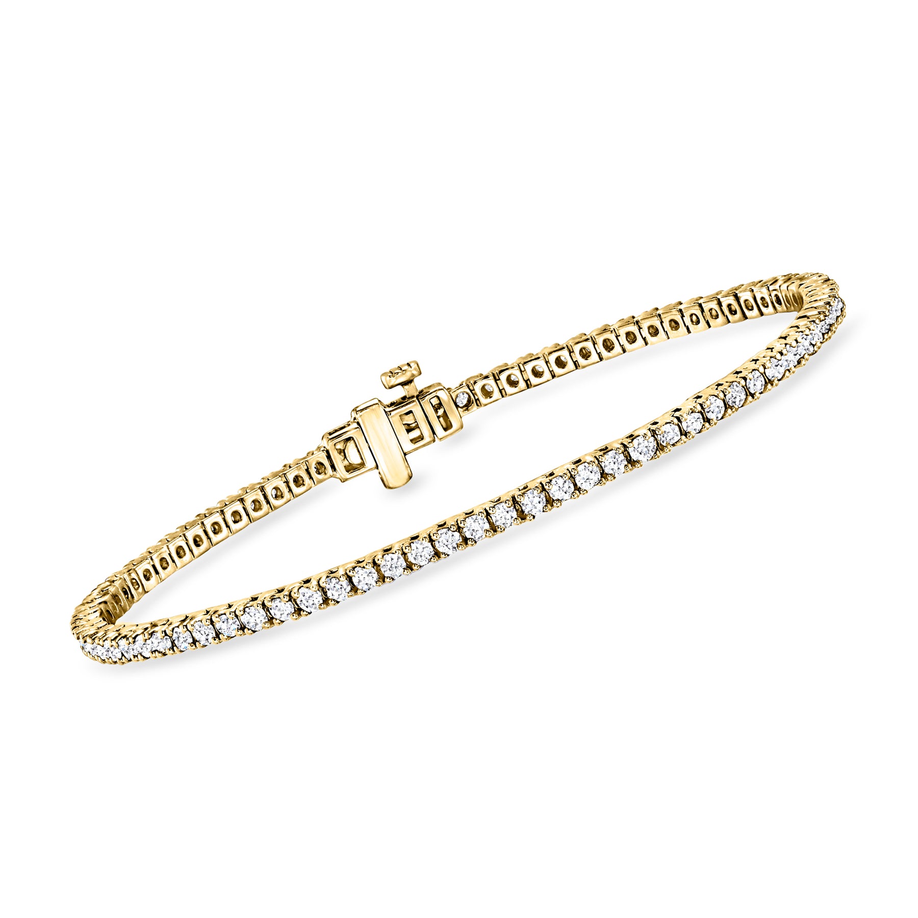 Ross-Simons Lab-Grown Diamant Tennis Armband in 18kt Gold über Sterling