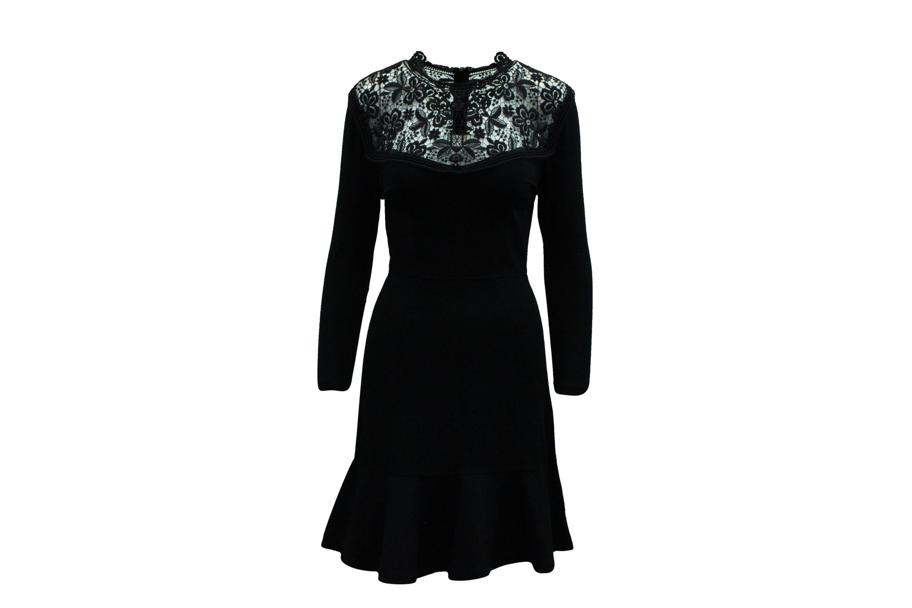 Erdem Kurzes Kleid mit Spitze in schwarzer Viskose