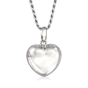 Ross-Simons Italienische Sterling Silber puffed Herz Anhänger Halskette