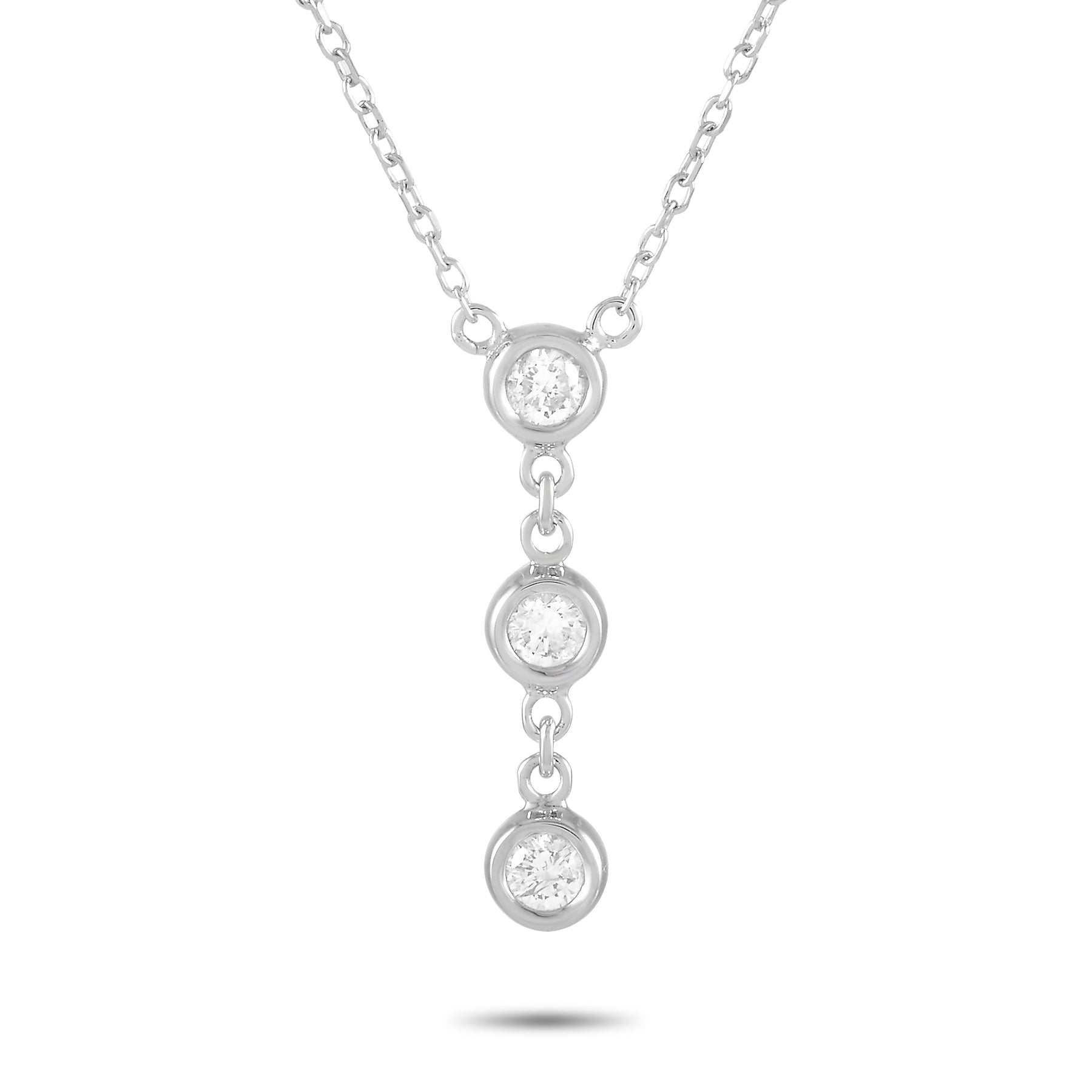 LB Exclusive 14K Weißgold 0.15ct Diamant Halskette ANK-15777W