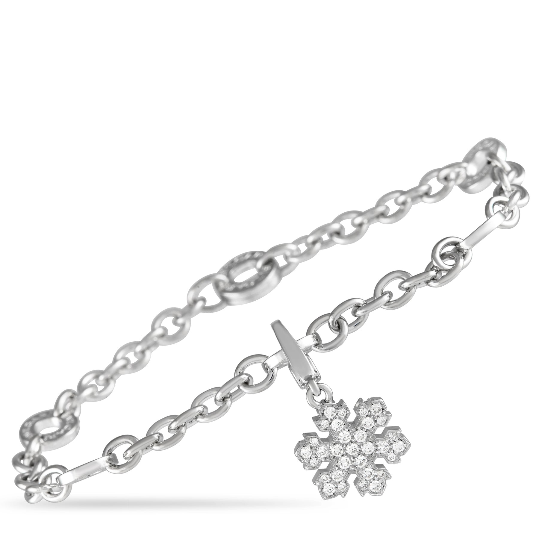 Bvlgari 18K Weißgold Diamant Schneeflocke Armband BV08 -121323