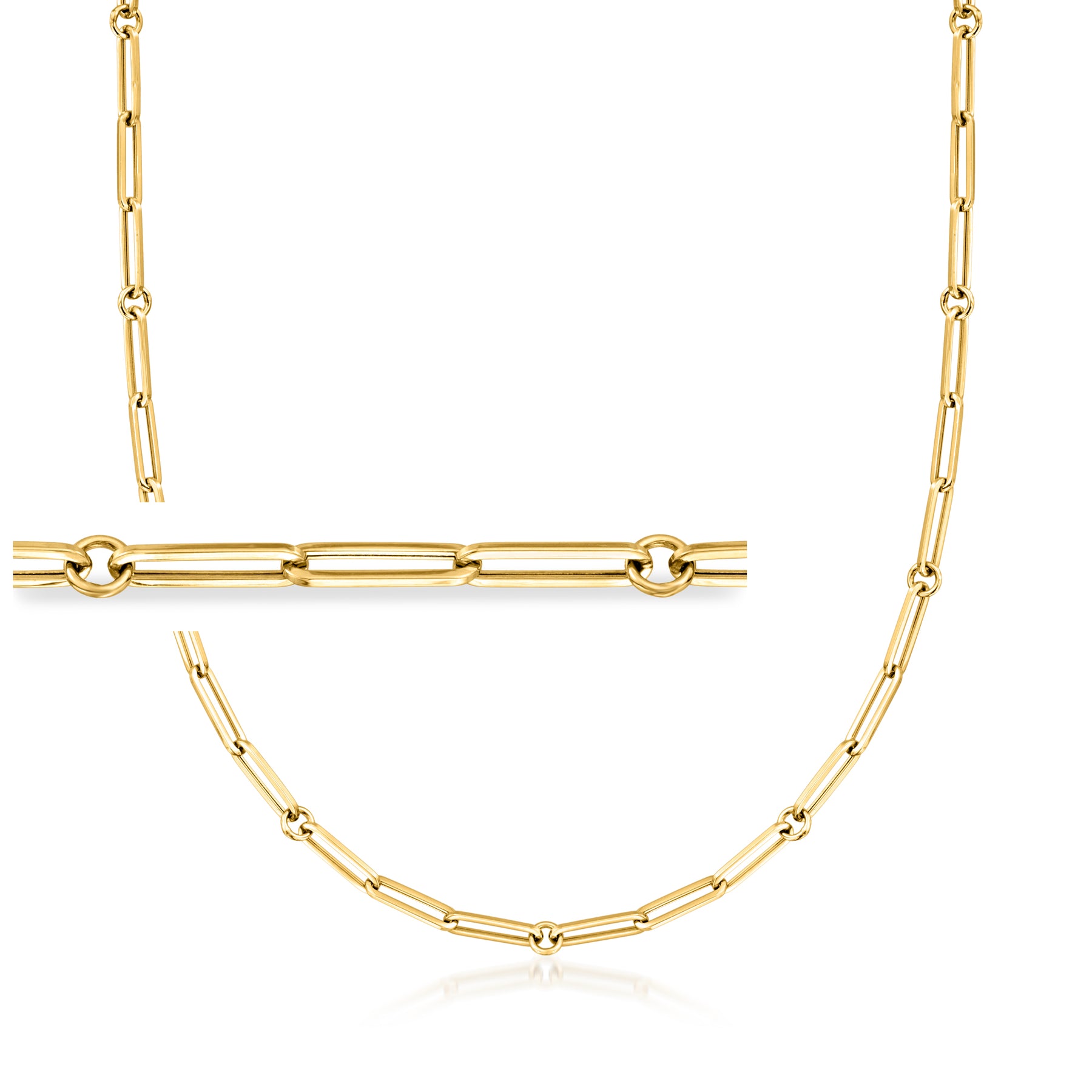Ross-Simons Italienische 18kt Gelbgold Papier Clip Link Halskette