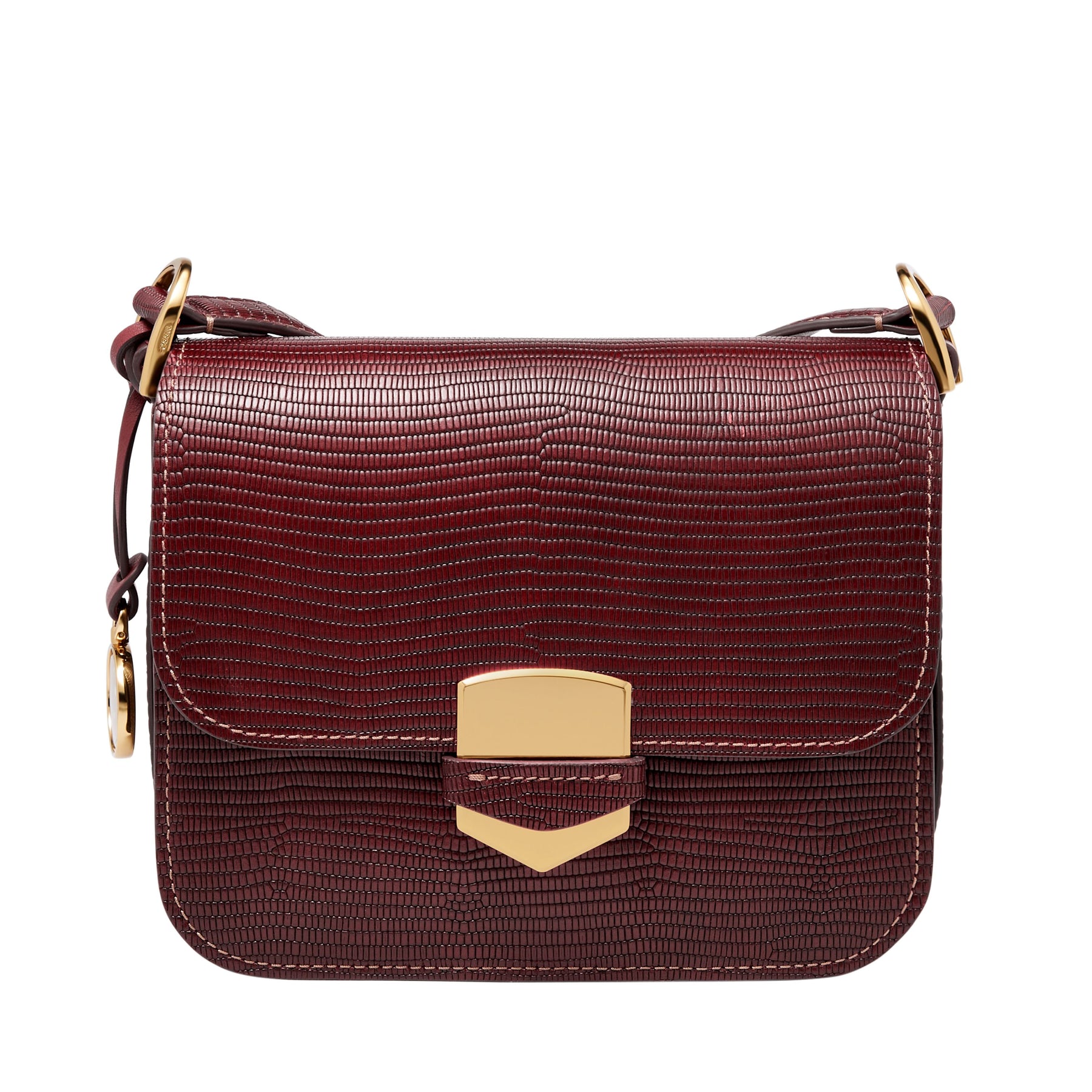 Fossil Damen Lennox Italienisch Lizard-geprägte Leder Flap Crossbody