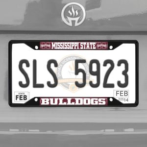 Fanmats Mississippi State Bulldogs Metal License Plate Frame Schwarzer Abgang