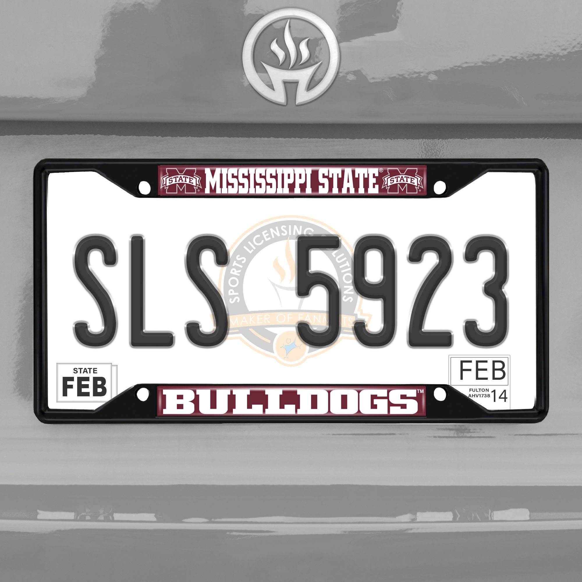 Fanmats Mississippi State Bulldogs Metall Nummernschild Rahmen schwarz Finish