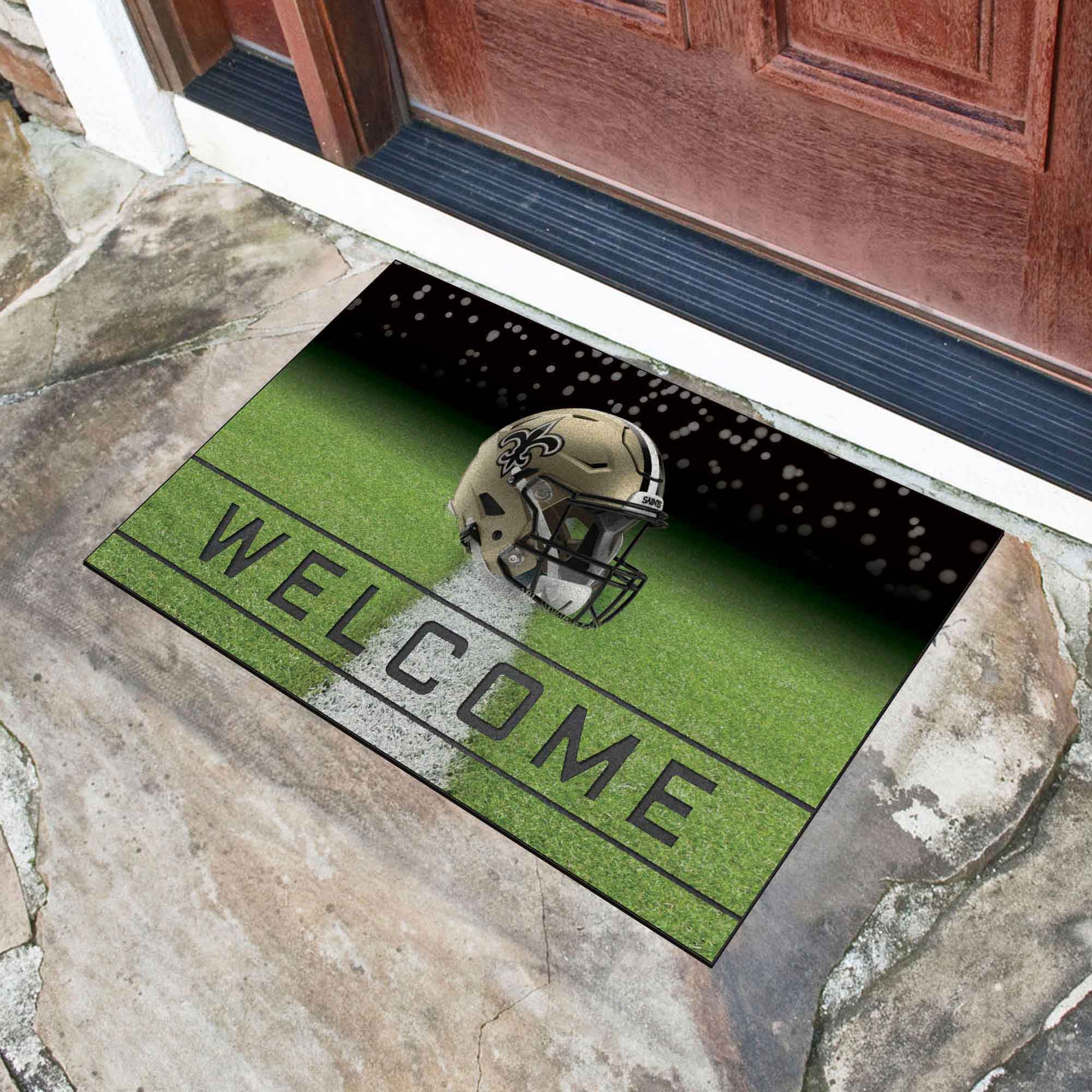 Fanmats New Orleans Saints Gummi-Türmatte – 18′′ x 30′′