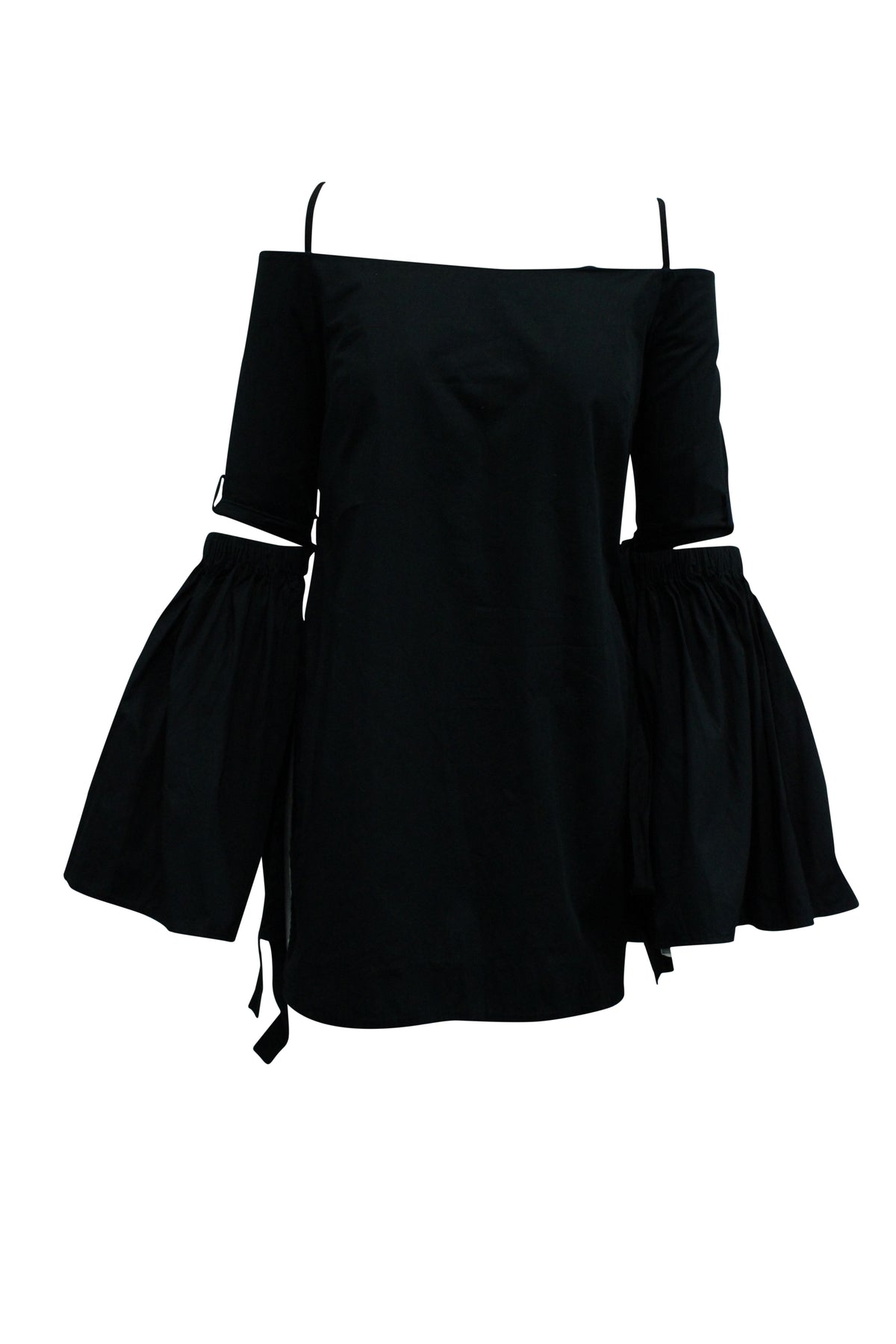 Ellery Cold-Shoulder Minikleid aus schwarzer Baumwolle