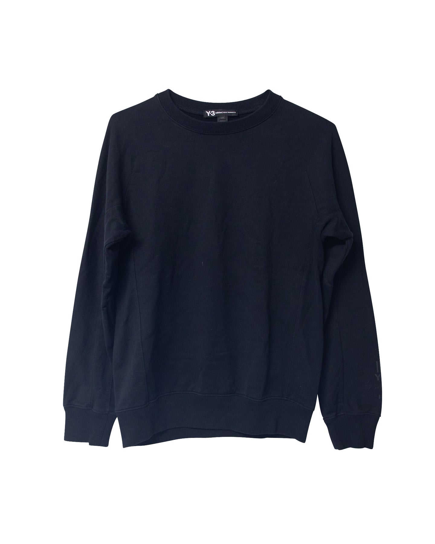Y-3 Sweatshirt mit Rundhalsausschnitt aus schwarzer Baumwolle