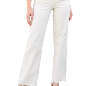 hohen Anstieg über gefärbten 90 s gerade Jeans in Licht khaki 7704795807804