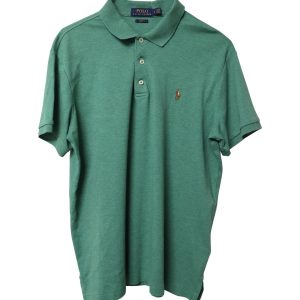 Polo Ralph Lauren Custom schmale Passform Polo-T-Shirt aus grüner Baumwolle 7773675159612