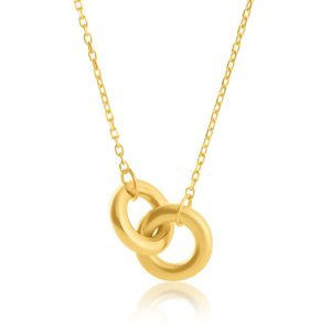14k Gelbgold verbunden Kreis Halskette