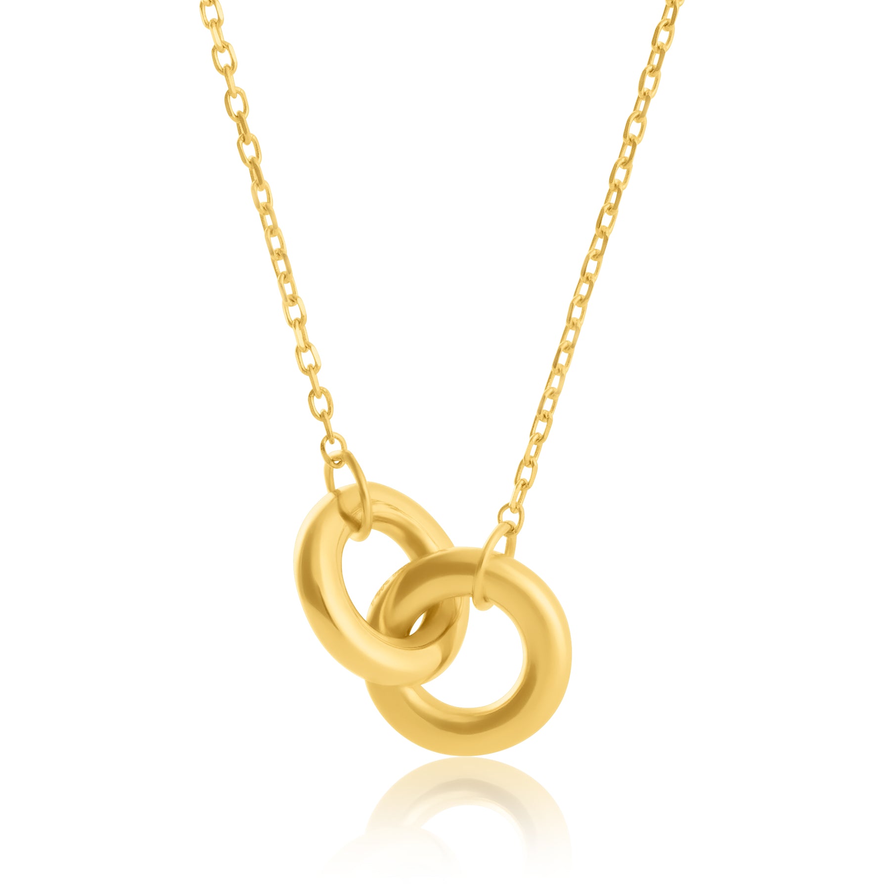 14k Gelbgold verbunden Kreis Halskette