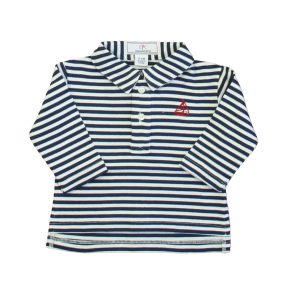 Classic Prep Jungen Marineblau-hell weiß-rot Rugby-Shirt Größe: 9-12 Monate 7805838327868