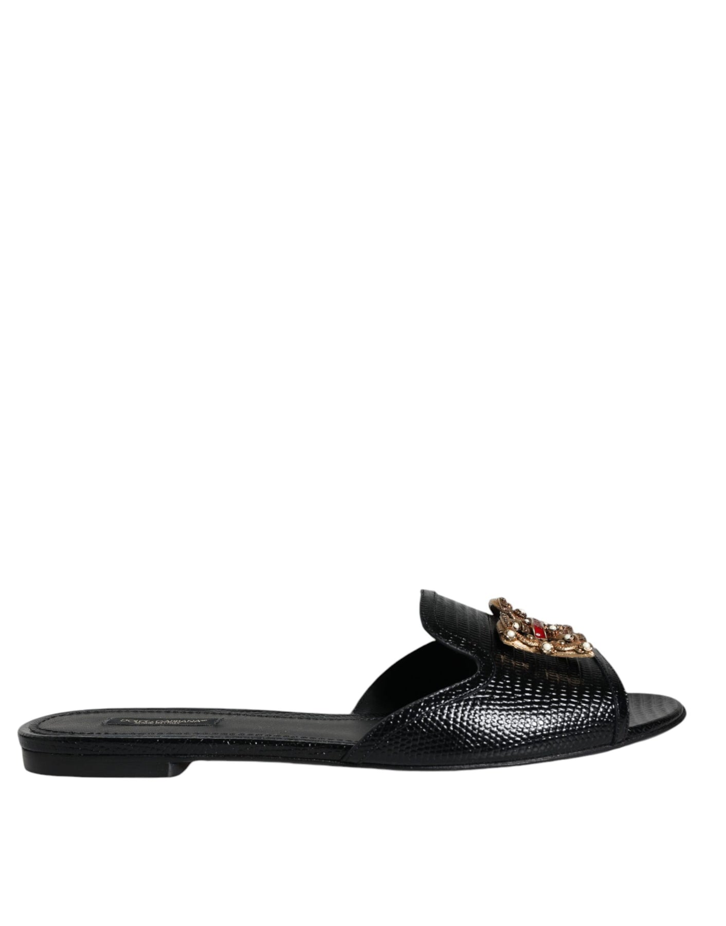 Dolce & Gabbana DG Amore Leder Slip On Flats Damenschuhe (gebraucht)