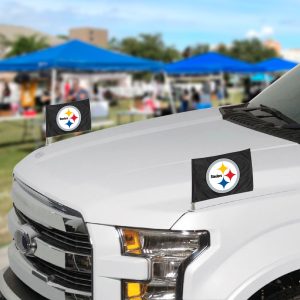 Fanmats Pittsburgh Steelers Ambassador Car Flags – 2 Pack mini auto flags, 4′′ x 6′′
