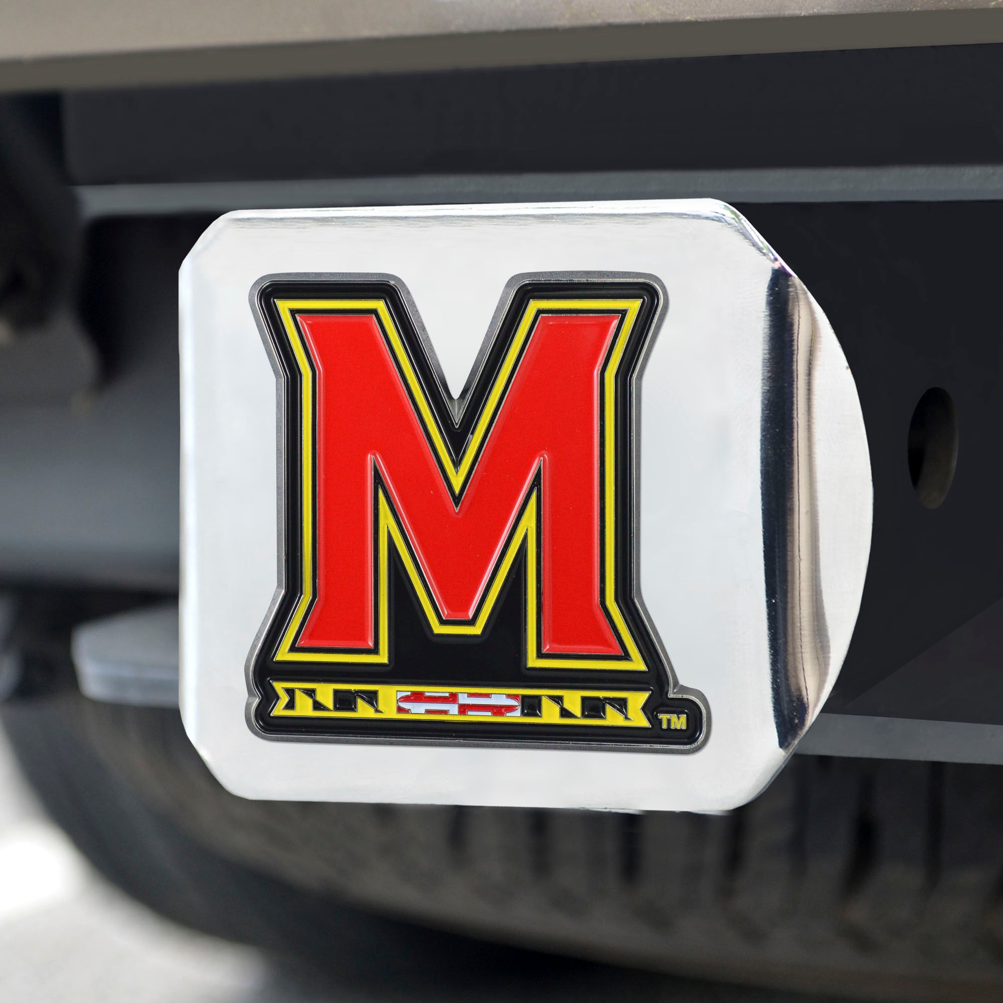 Fanmats Hinzufügen Hinzugefügt Maryland Terrapins Hitch Cover – 3D-Farbe Emblem