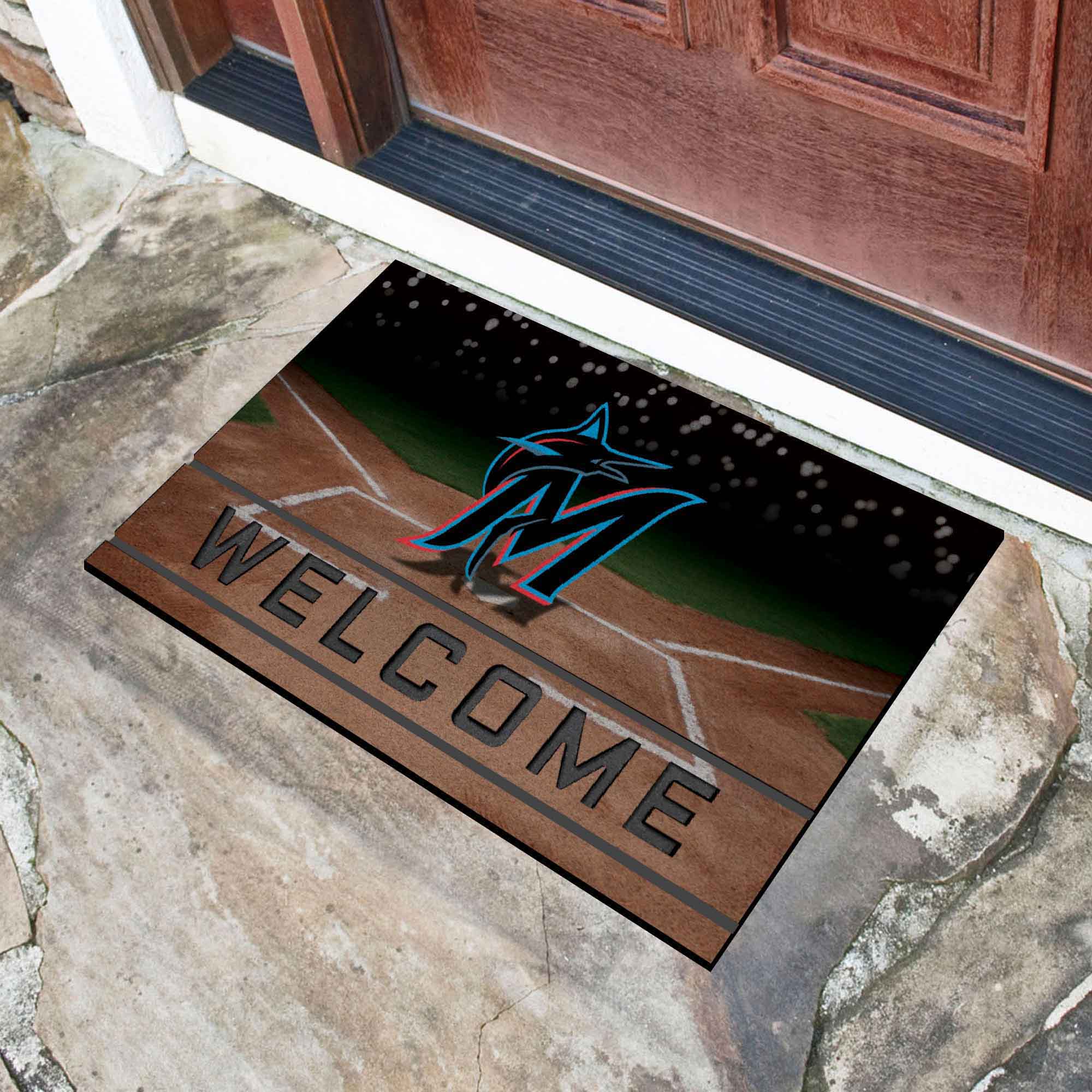 Fanmats Miami Marlins Gummi-Türmatte – 18′′ x 30′′