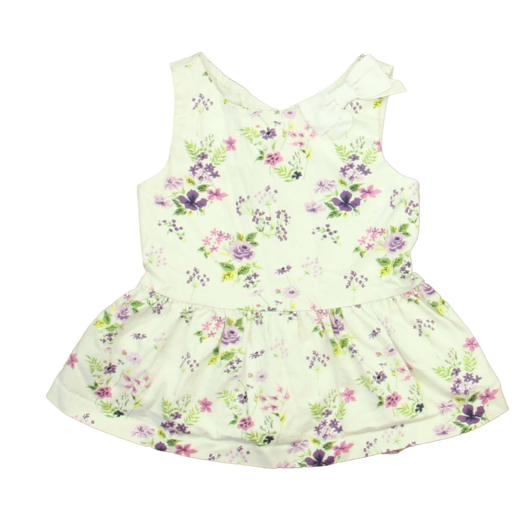 Janie and Jack Mädchen Weiß – Violett mit Blumenmuster Bluse