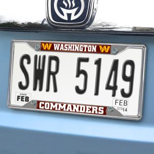 Fanmats Washington Commanders Chrom Metall Nummernschild Rahmen, 6,25′′ x 12,25′′