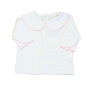 Classic Prep Mädchen hellweiß mit Lilien rosa Langarm Hemd Größe: 6-9 Monate 7805834002492