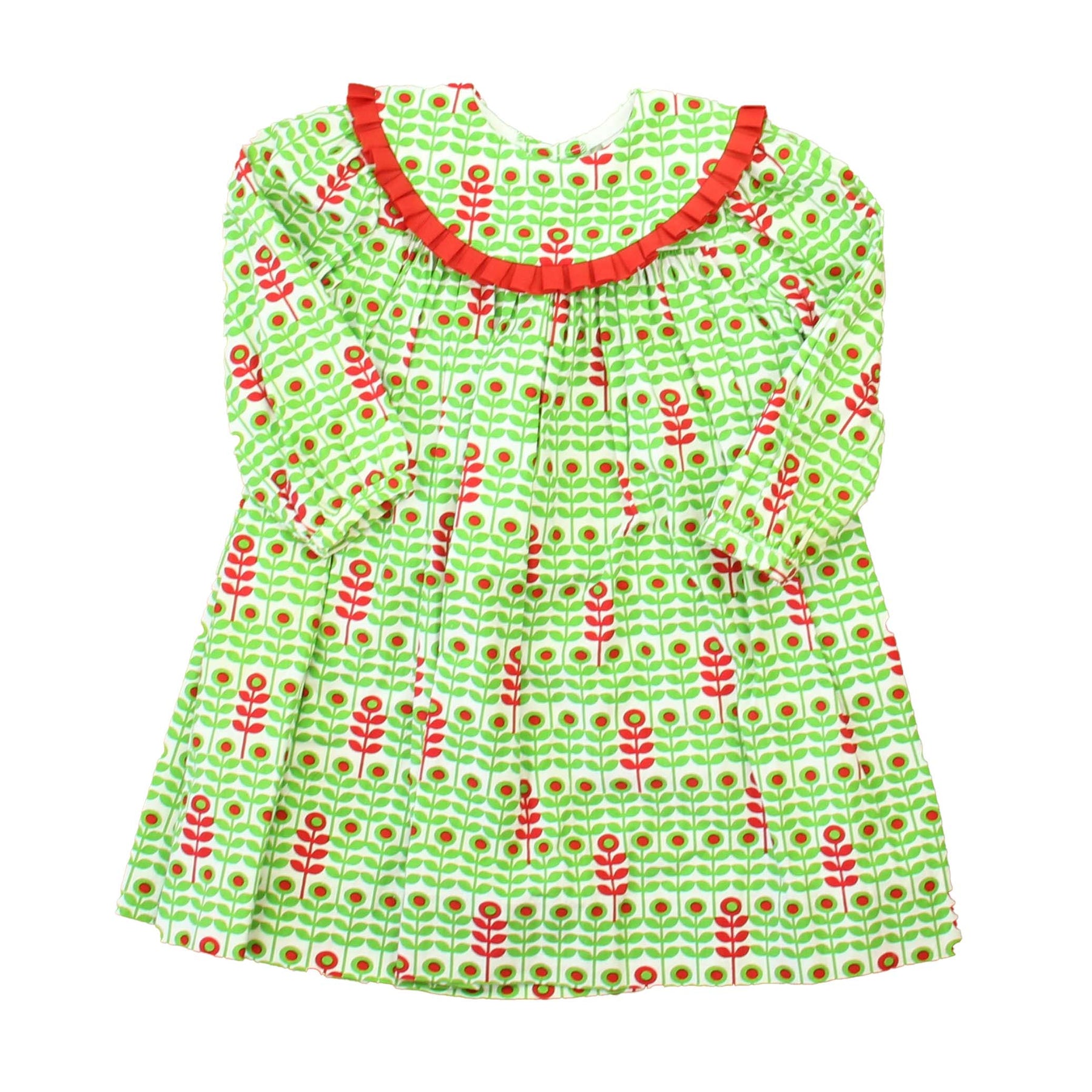 Die Bailey Jungen Mädchen Weiß – Rot – Grünes Sonnenkleid