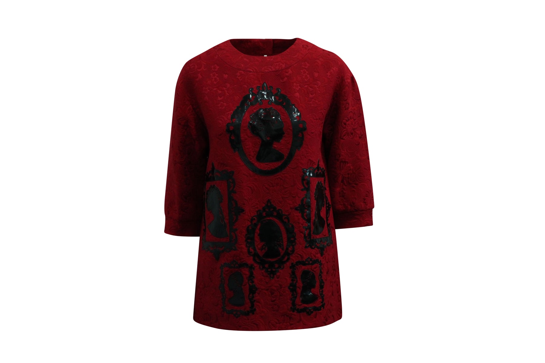 Dolce & Gabbana Gedrucktes Gesicht Silhouette aus roter Baumwolle
