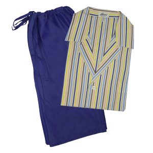 Brioni Herren Mehrfarbig gestreifte Shorts Pyjamas