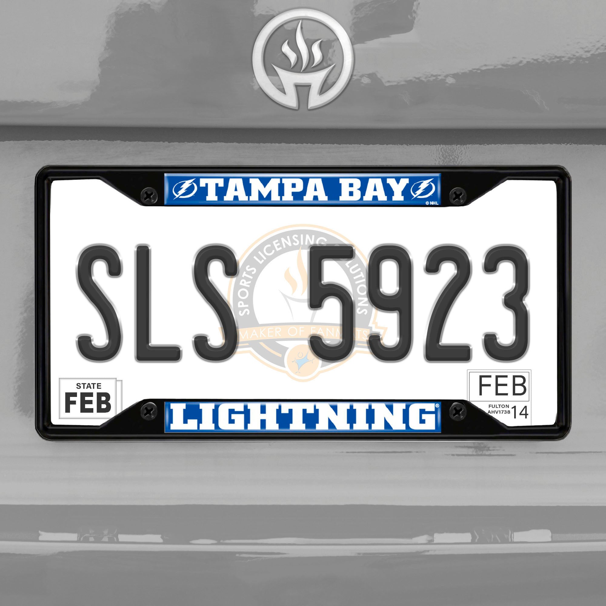 Fanmats Tampa Bay Lightning Metal Nummernschild Rahmen schwarz Finish