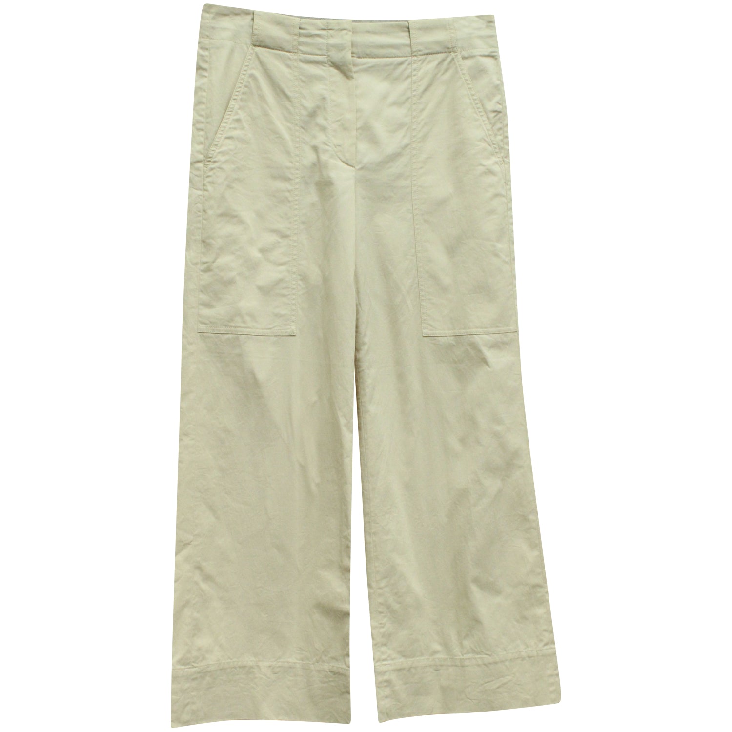 Brunello Cucinelli Hose mit breitem Bein aus Beige Baumwolle