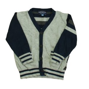 Andy & Evan Jungen Dunkelblau – Grauer Strickjacke