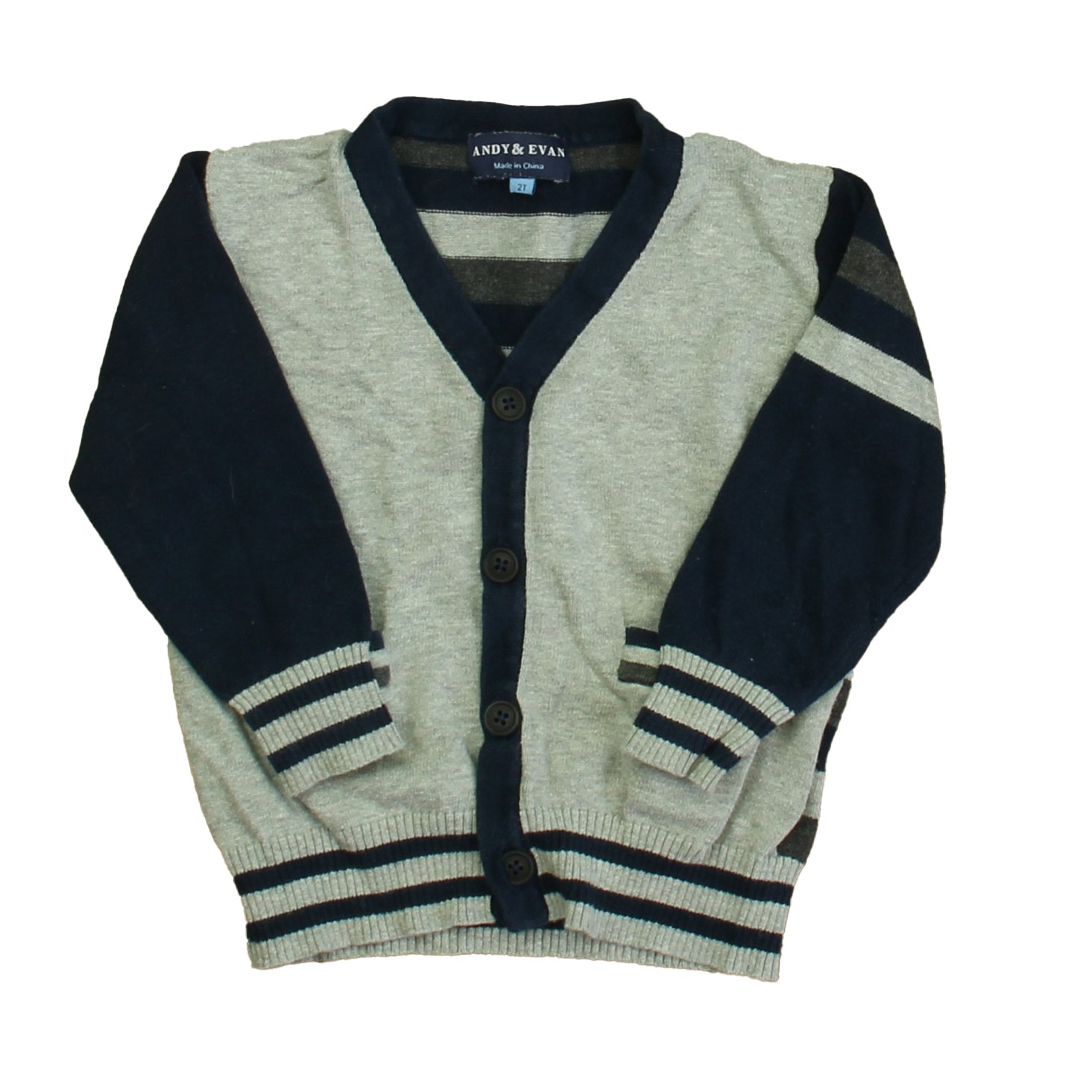 Andy & Evan Jungen Dunkelblau – Grauer Strickjacke