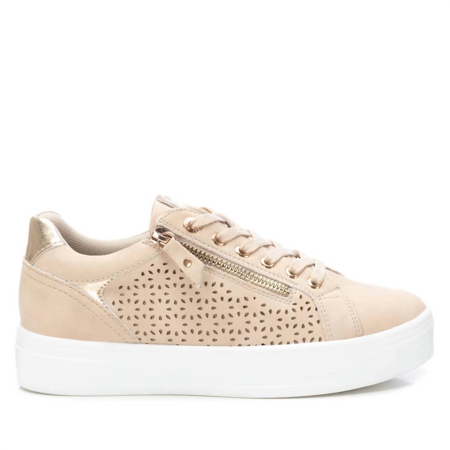 Damen Sneaker aus Kunstleder in Beige