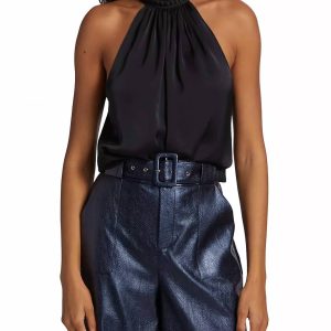 Everleigh Braided Halter Top in schwarz 7704796725308