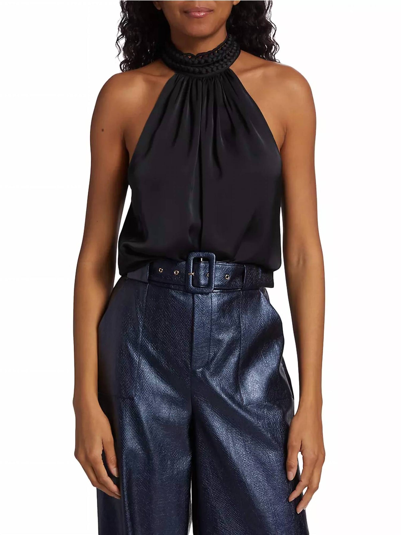 Everleigh Braided Halter Top in schwarz 7704796725308