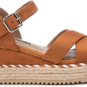 Damen Wildleder Keil Sandalen in Kamel 7704783716412