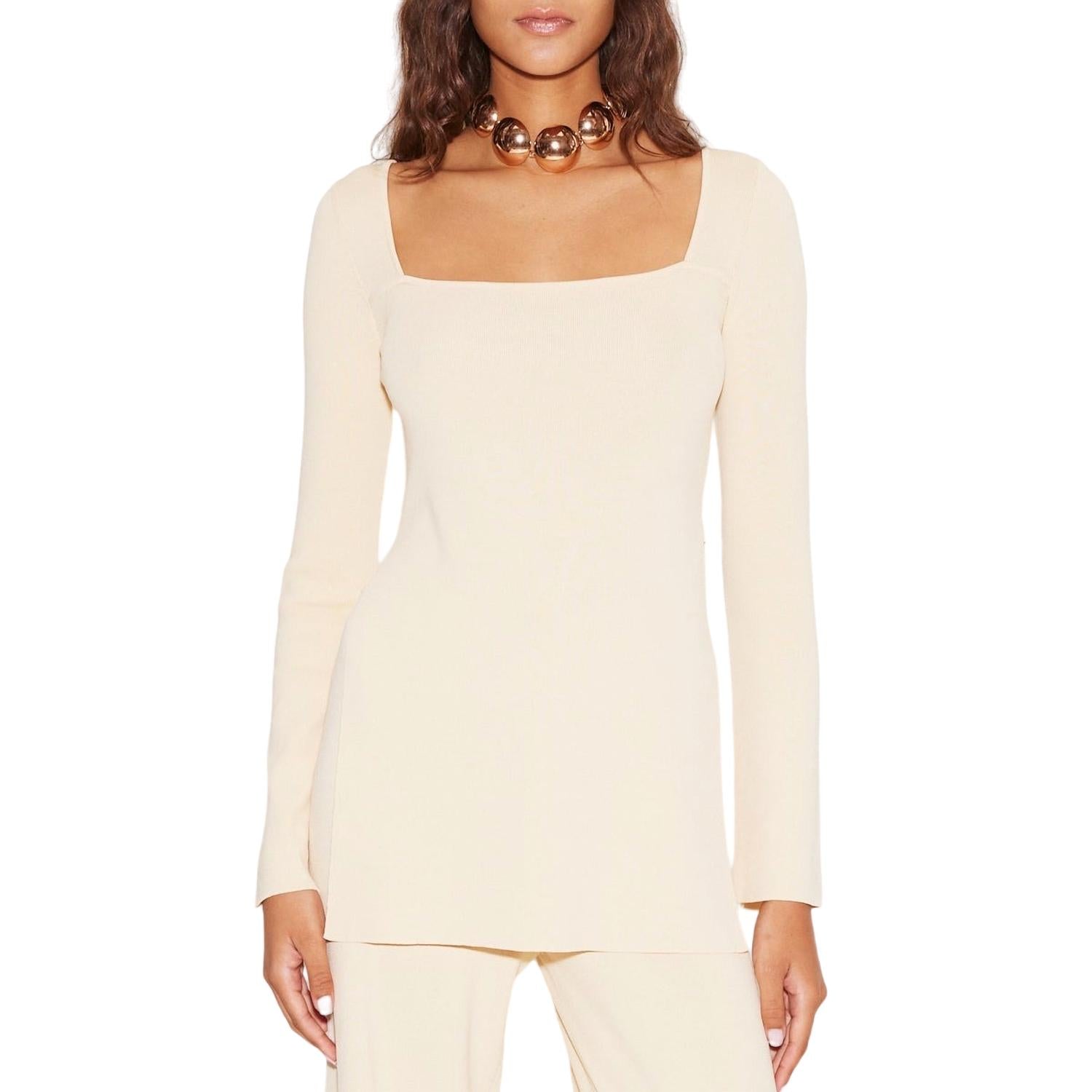 Lange Ärmel Zozo Top in Creme