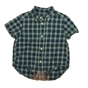 Ralph Lauren Jungen blau , Elfenbein Plaid Knopf nach unten kurze Ärmel 7805832298556