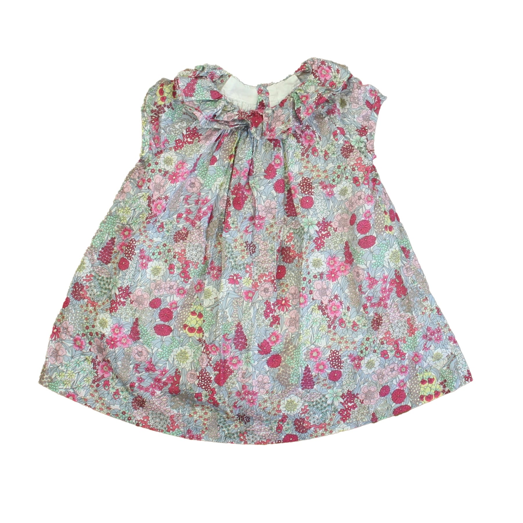 Jacadi Mädchen rosa – blaues Blumenkleid