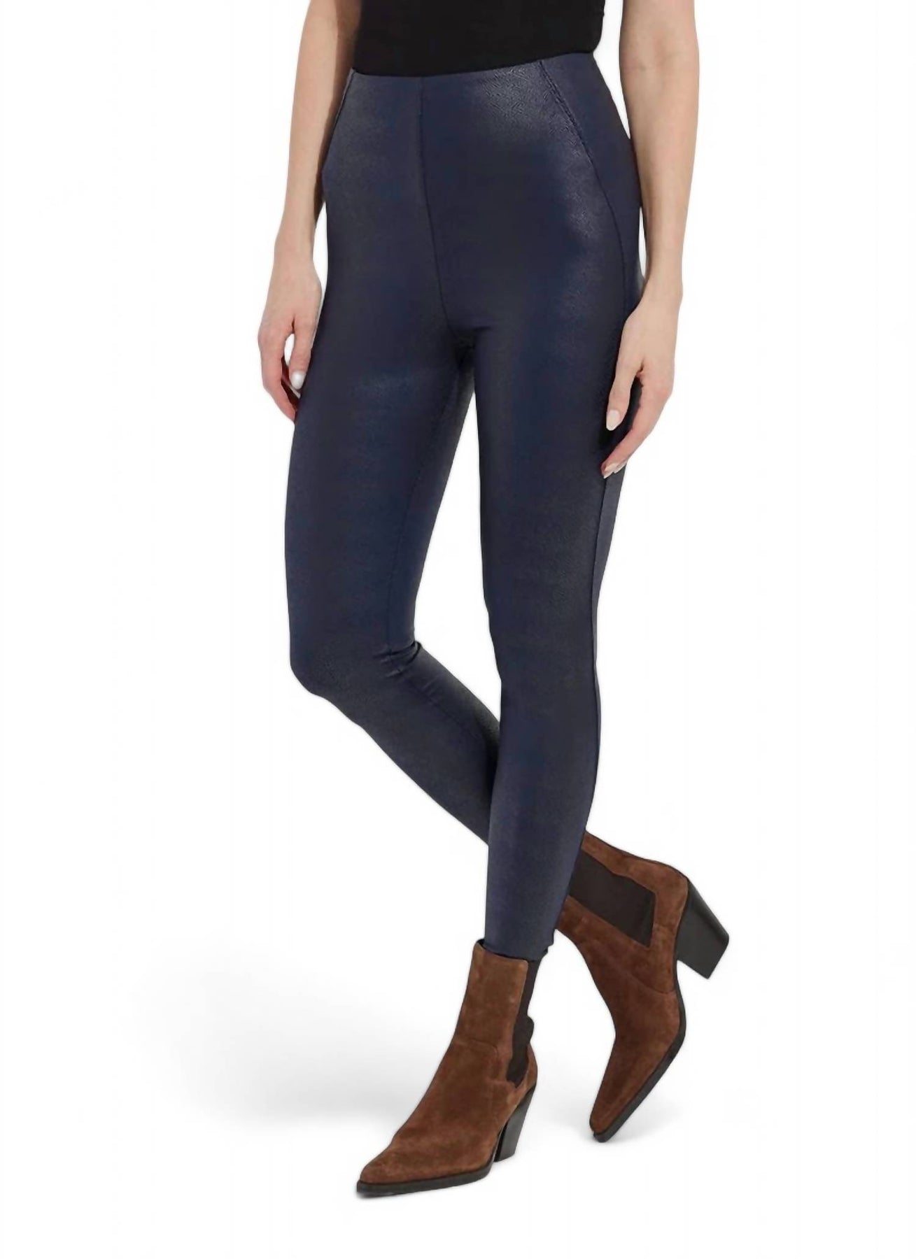 Gemusterte Matilda Foil Legging in Marine Schlange