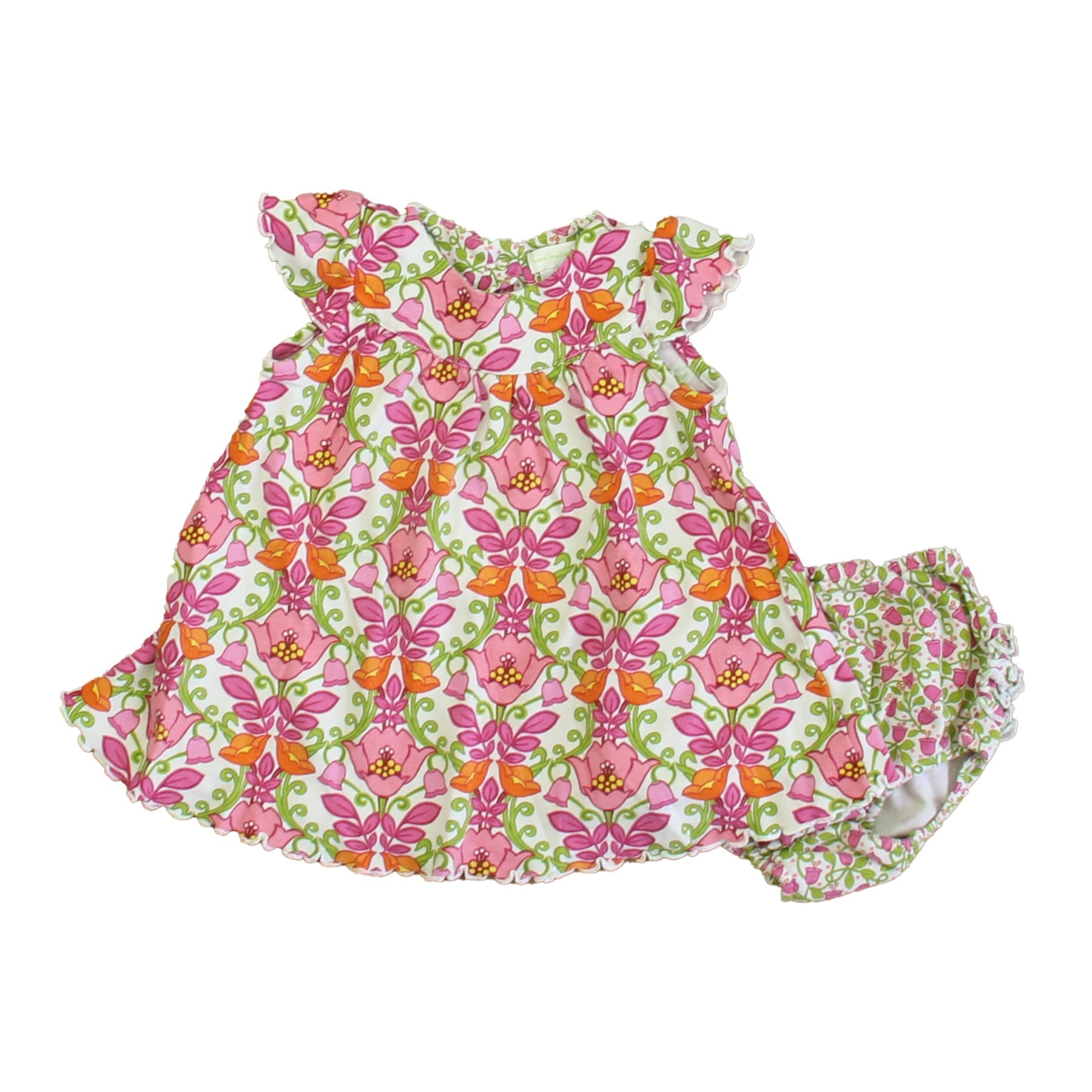 Vera Bradley Baby Mädchen Rosa – Grünes Blumenkleid