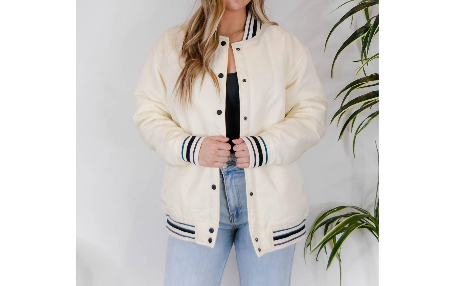 Letterman Jacke in Weiß
