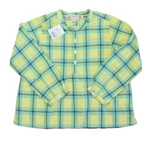 Bonpoint Mädchen grün-gelbe Plaid Bluse 7805840883772