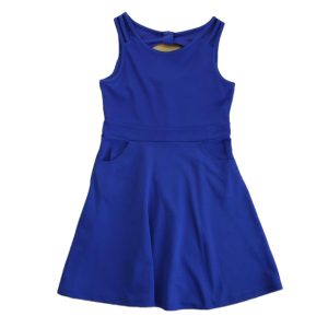 Altrosa Mädchen blaues Kleid