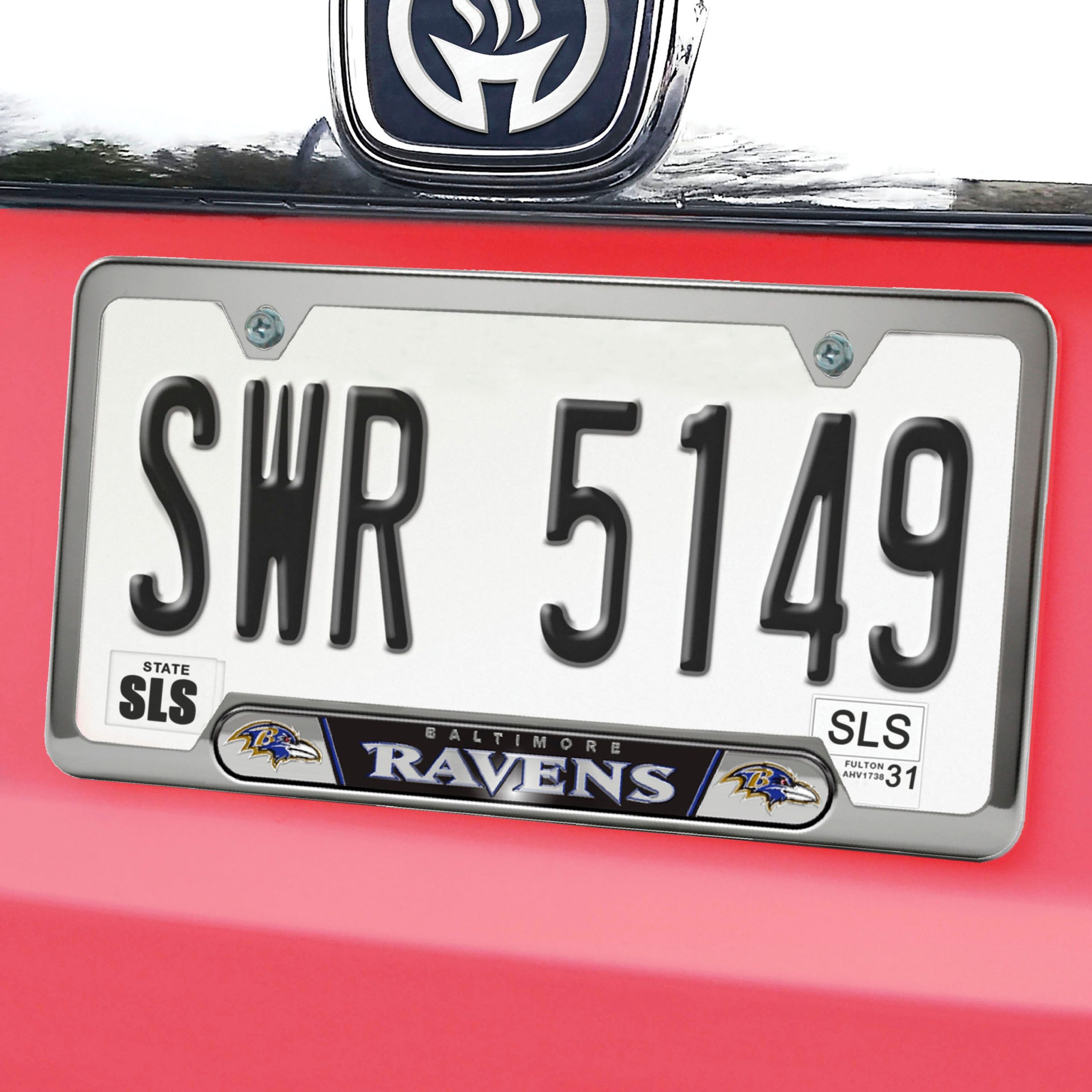Fanmats Baltimore Ravens geprägter Nummernschildrahmen, 6,25′′ x 12,25′′
