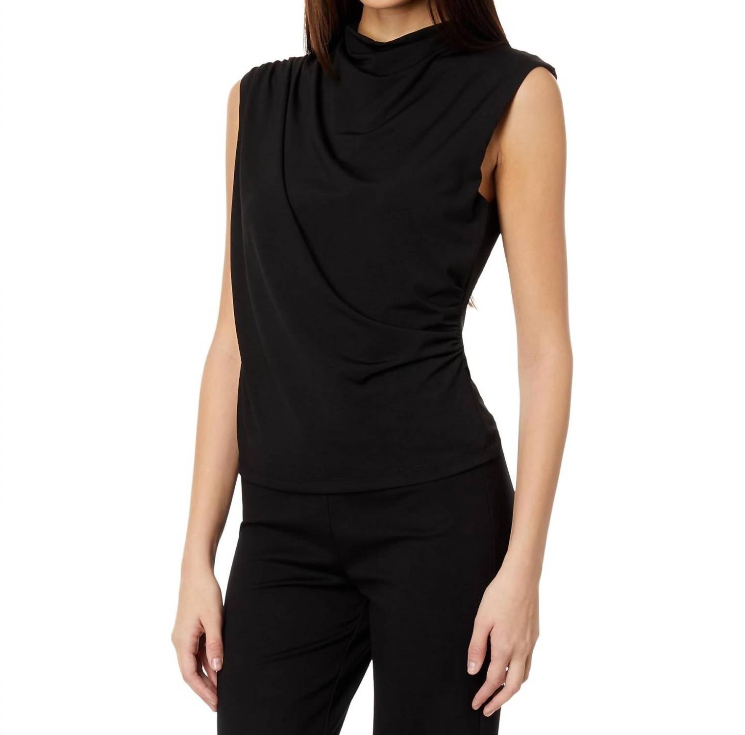 Top Notch Drapiertes Top in Schwarz