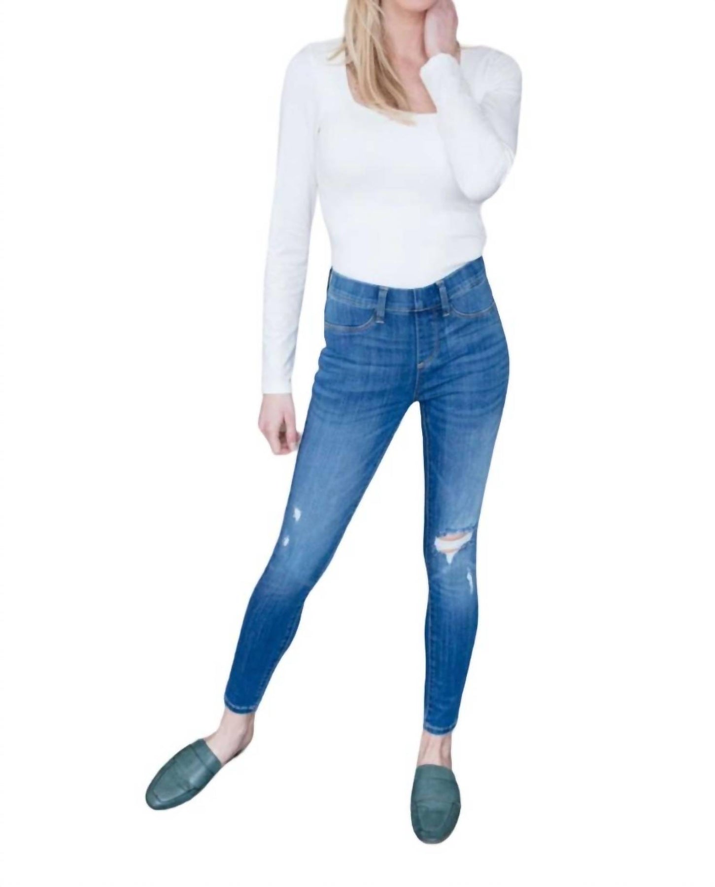 Mid-Rise Skinny Jegging in der Mitte waschen