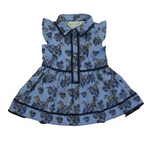Janie and Jack Mädchen blaue Pferde Kleid 7805839835196