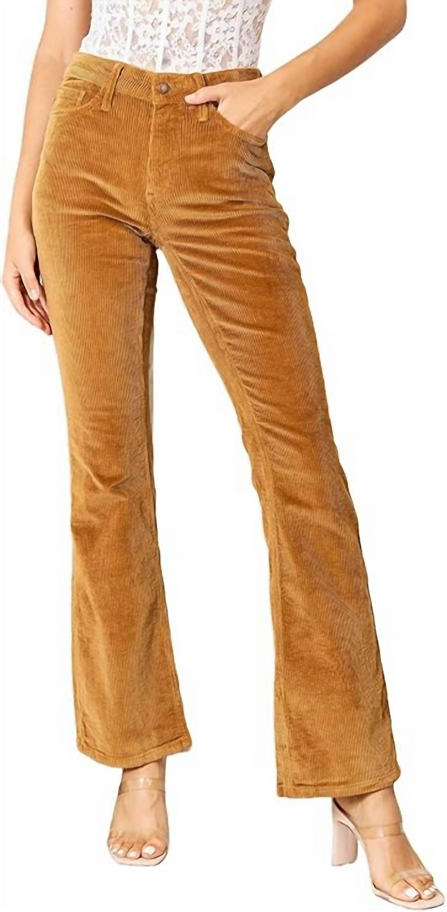 Bootcut Cordhose in Camel